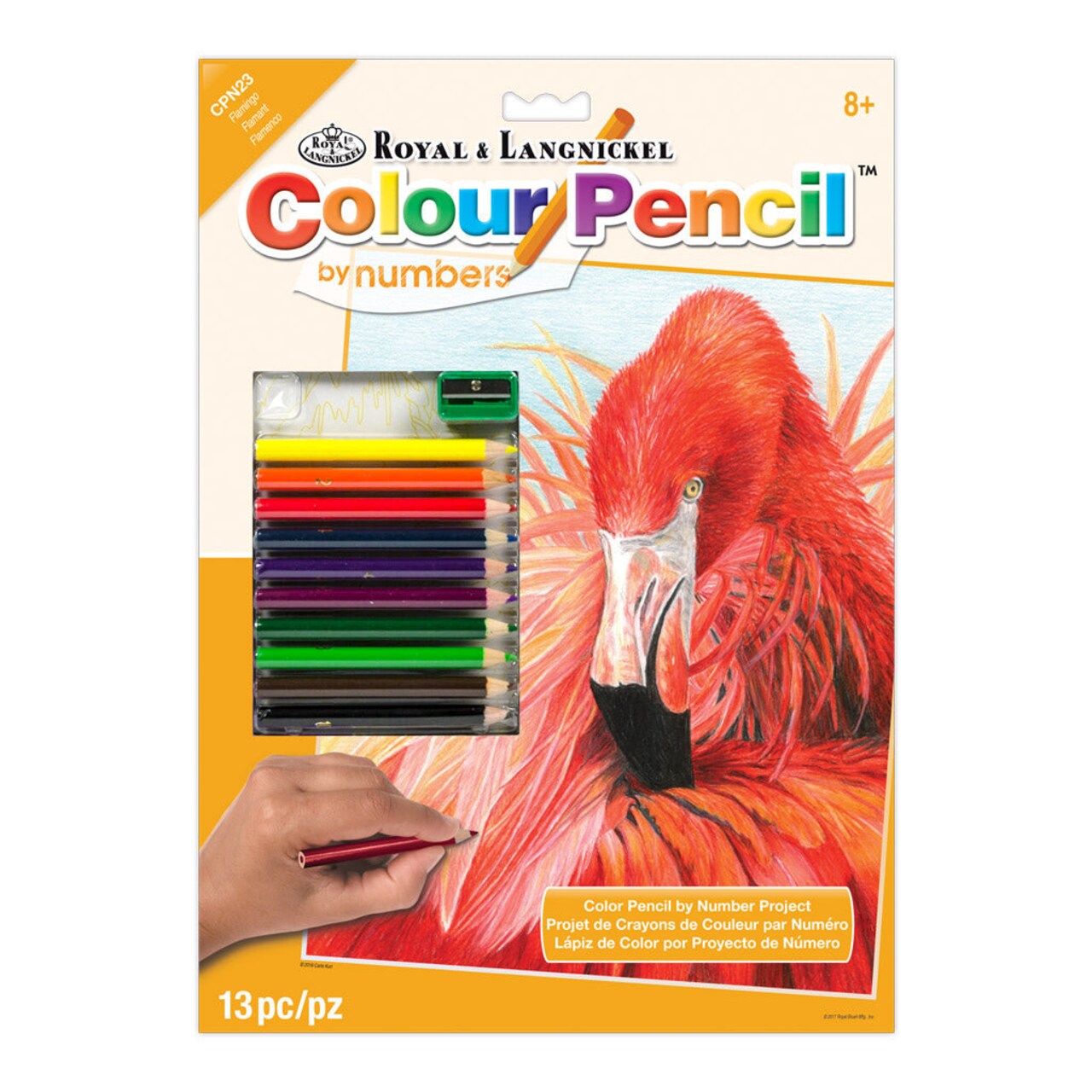CPN23 | Colour Pencil by numbers™ 13pc 8.75" x 11.75" Flamingo Project